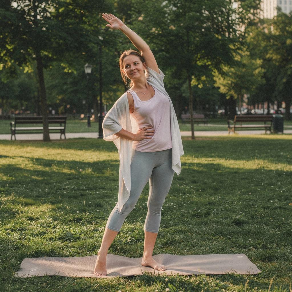 Uczestnicy warsztatów jogi wykonują ćwiczenia oddechowe w kręgu