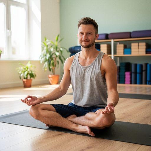 Warsztaty jogi: uczestnicy skupieni na medytacji w ciszy